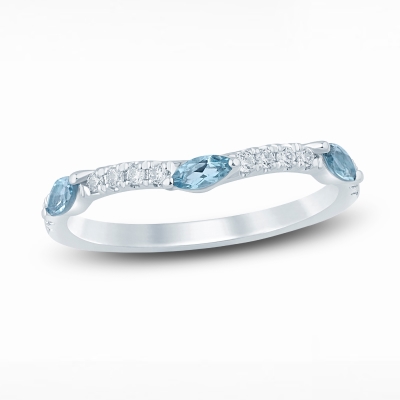 Blue sapphire and diamond wedding band